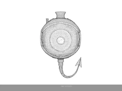 Low Poly Stylized Mechanical Eye Monster - PBR Low-poly 3D model