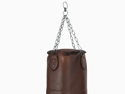 Realistic Punching Bag Brown 3D model