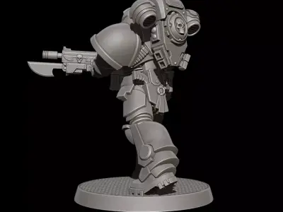 Sci-Fi Heavy Trooper STL Modular Power Armor 32mm Miniature V10 3D print model