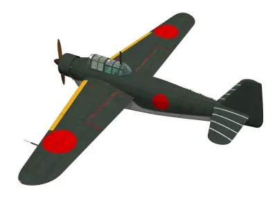 Q3W1Nankai japanese fighter plane 3D model
