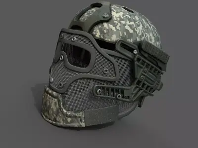 Helmet scifi military combat  Low-poly 3D model