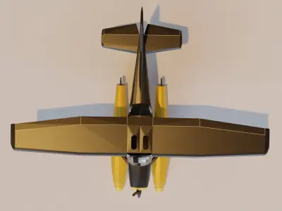 Low poly plane float Low-poly 3D model