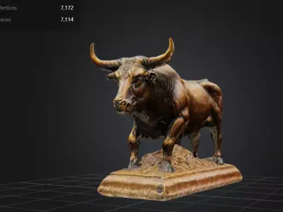 FREE Bronze Bull Statue Free low-poly 3D model