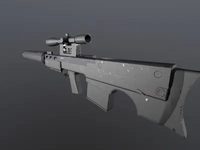 VSSK sniper rifle Free low-poly 3D model