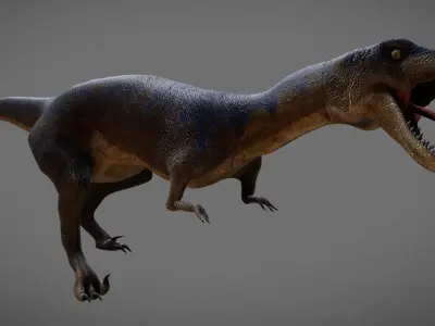 Deinonychus Jurassic Dinosaur Low-poly 3D model