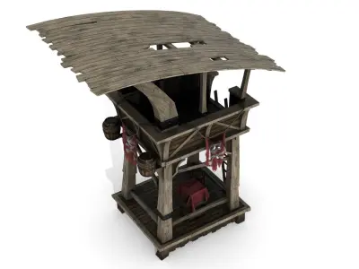Wooden Watchtower Low-poly 3D model