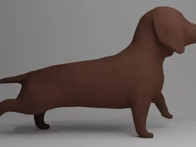 Dachshund Low-poly 3D model