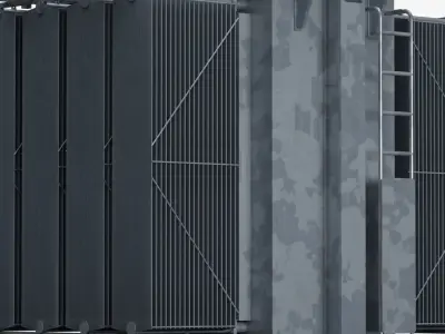High Voltage Power Distribution Transformer Low-poly 3D model