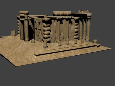 Palmyra Temple of Bel Low-poly 3D model