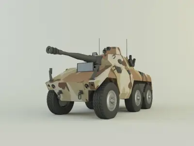 EE-9 Cascavel military vehicle 3D model