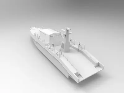 Aluminium Boat Low-poly 3D model