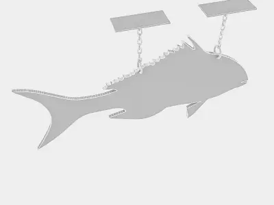 fishing sign 02 Low-poly 3D model