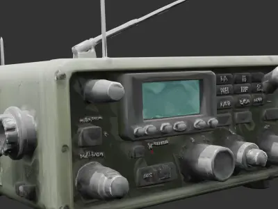 Portable Military Radio Unit Low-poly 3D model