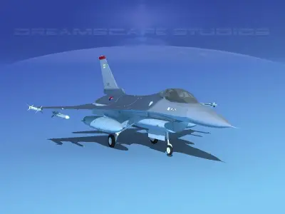 Gen Dyn F-16A Falcon S Korea 3D model