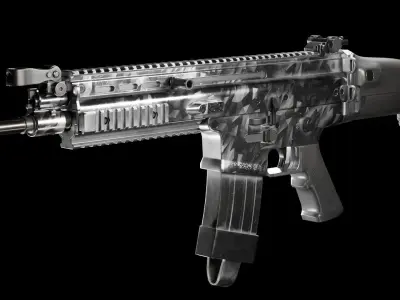 Low Poly FN SCAR Assault Rifle Low-poly 3D model