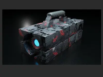 lantern 2 box with paint 3D model