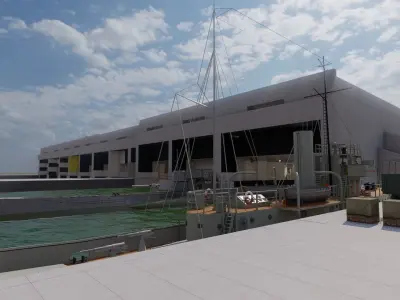 U-Boat base at La Pallice France 3D model