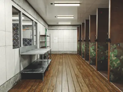 Gun Ranges Room Low-poly 3D model