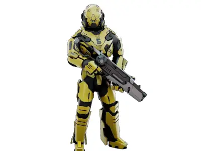 CYBORG SOLDIER RX-10 Rigged for Unreal Engine - Unity - MIXAMO 3D model
