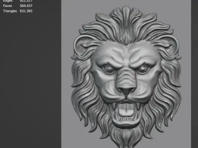 Lion 3D head 3D model