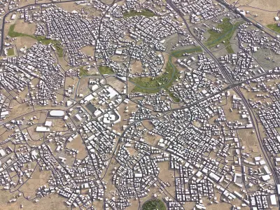 Abha - Downtown Low-poly 3D model