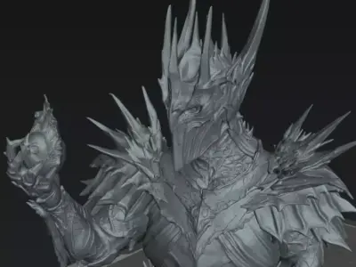 Knight Zyraeth Lord of the Abyssal Flame  Dark Fantasy Bust STL 3D print model