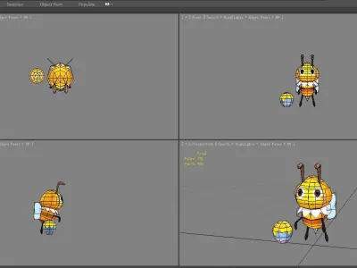 Cartoon bee - honey Low-poly 3D model