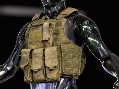 Military vest 01 - All MH Bodies and UE5 SK - Rigged LP  Low-poly 3D model