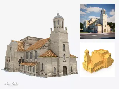 Church Building 169 Low-poly 3D model