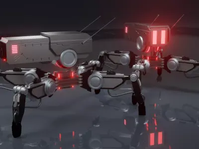 Sci-fi Spider Drone Low-poly 3D model