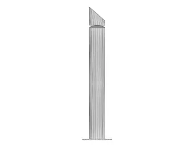 Stainless Steel Bollard with Sloped Top 3D model