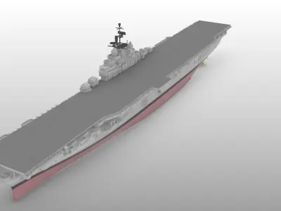 USS BOXER CV21 Essex class aircraft carrier print ready model 3D print model