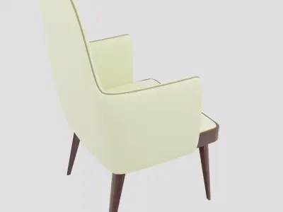 Armchair lounge chair with wooden legs Free 3D print model