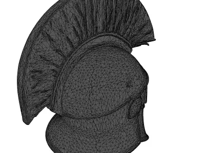Bronze Ancient Greek Helmet with Plume 3D model