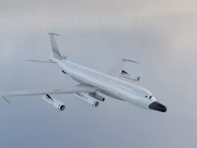 RC-135E Style Military Jet - Custom 1950s Transport Low-poly 3D model