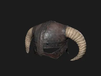 Skyrim Helmet PBR game asset 4K maps Free low-poly 3D model