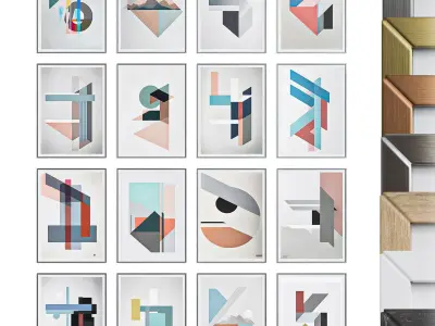 Canvas wall-art Swiss or International Typographic Style Free 3D model