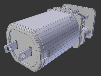 Electric motor with reducer 3D model