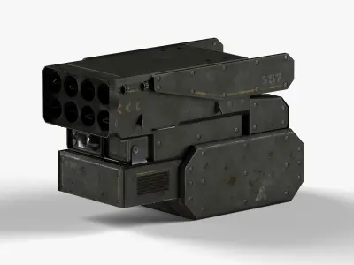 Multiple rocket launcher PBR Game ready Low-poly 3D model