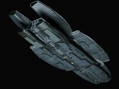 Battlestar Galactica Spacecraft Low-poly 3D model