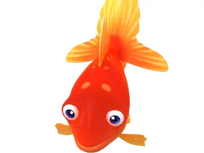 Common Gold Fish Cartoon Animated Low-poly 3D model