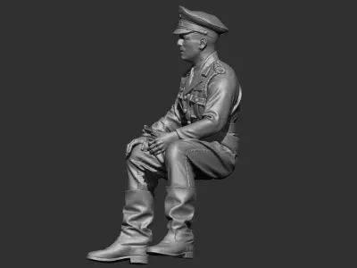 German Officer 4 ww2 3D print model