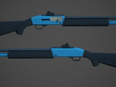 Stylized FN SLP Shotgun Low Poly Mobile Ready Low-poly 3D model