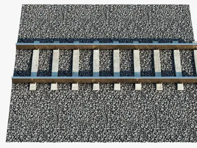 Tilable Railway Track 3D model