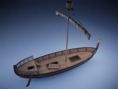 Ancient Ship Low-poly 3D model