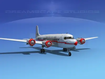 Douglas DC-6 Ansett 3D model