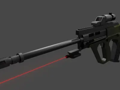 Custom AUG Low Poly Free 3D model