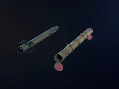 Missile system Low-poly 3D model