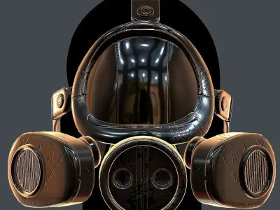 Gas mask helmet 3d model scifi Low-poly Low-poly 3D model