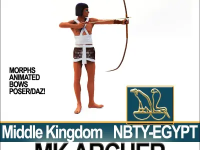 Ancient Egypt MK Archer Props Poser Daz 3D model